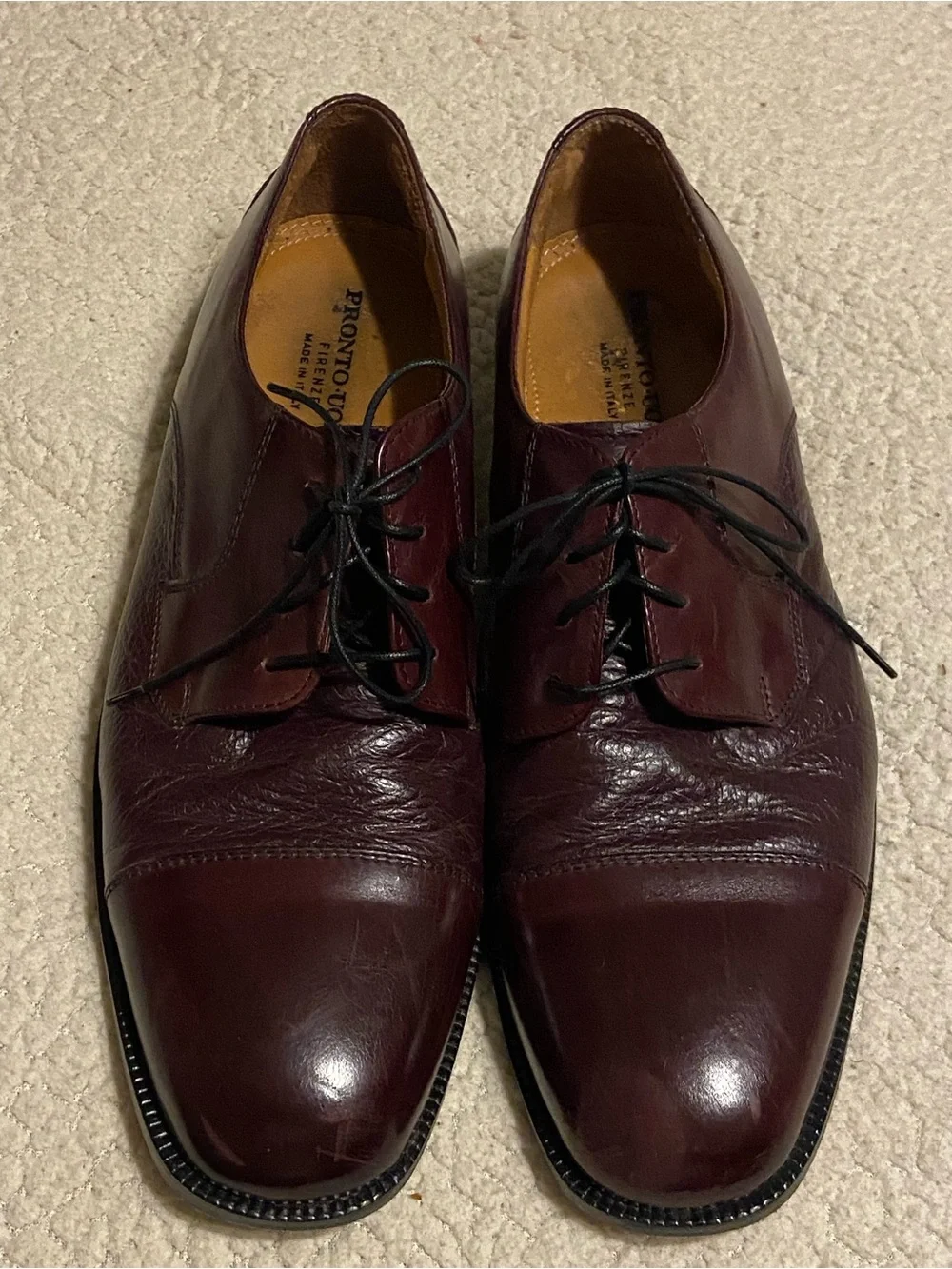 Pronto Uomo Firenze Cap-Toe Derby Oxford in brown leather/Italy Size 101/2